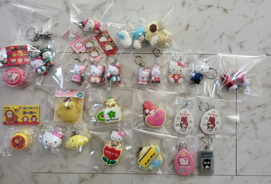 [いろんな種類]ハローキティ・マイメロディ キーホルダーセット