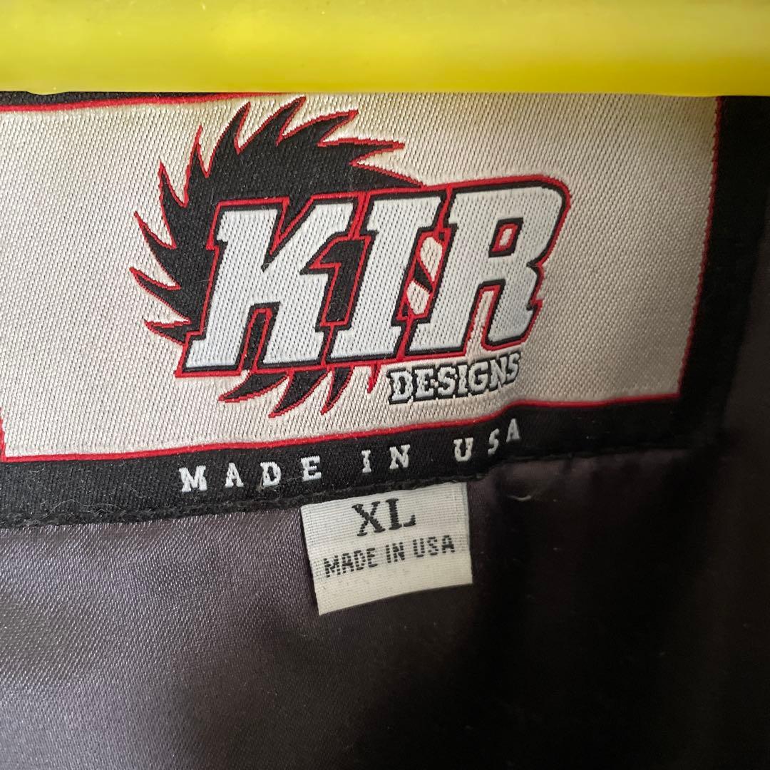 スタジャン 黒/青　本革　オリジナル