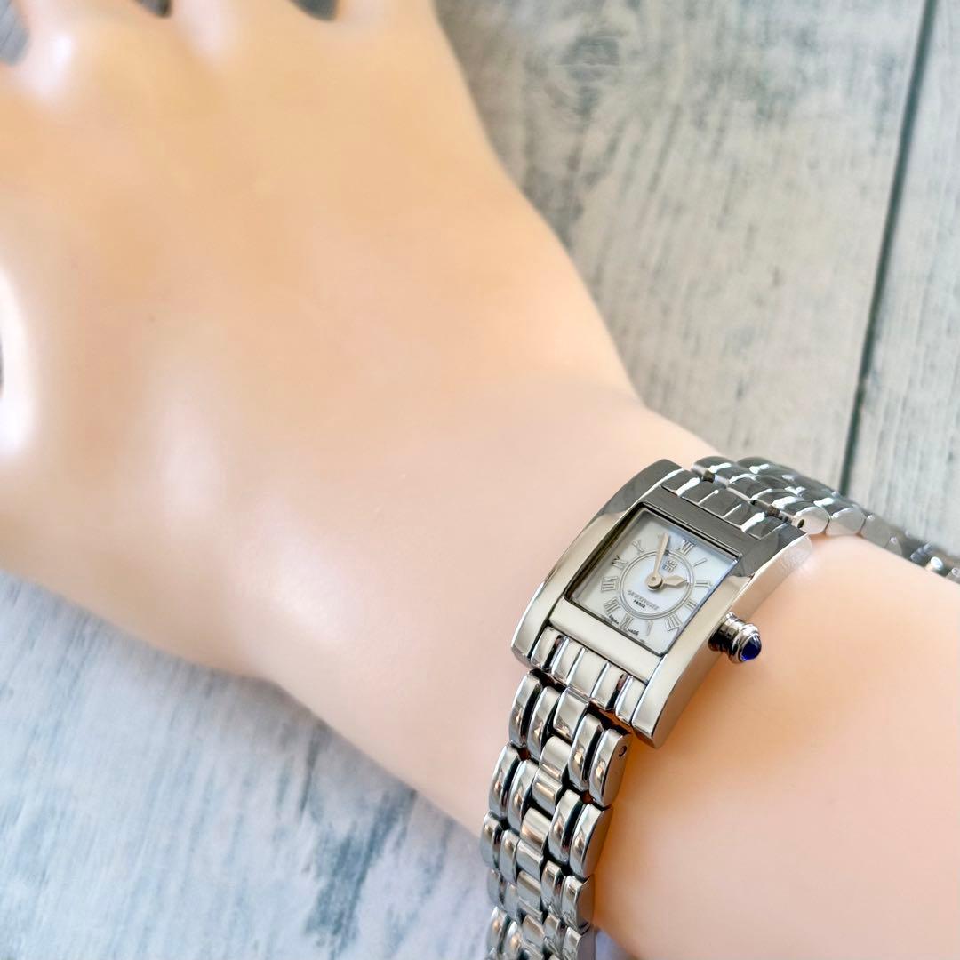 【電池交換済】GIVENCHY ジバンシー 腕時計 シルバー スクエア ミニ