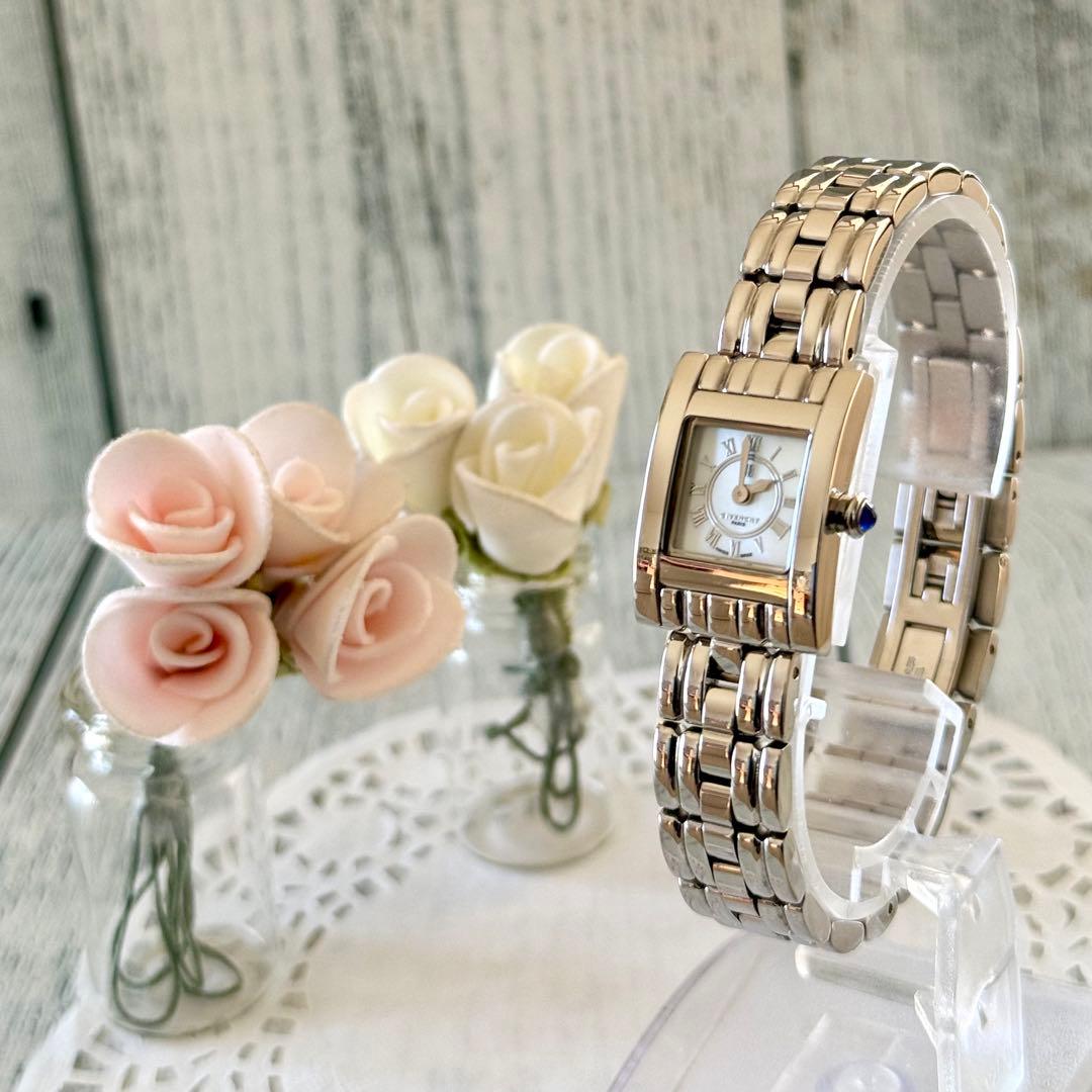 【電池交換済】GIVENCHY ジバンシー 腕時計 シルバー スクエア ミニ