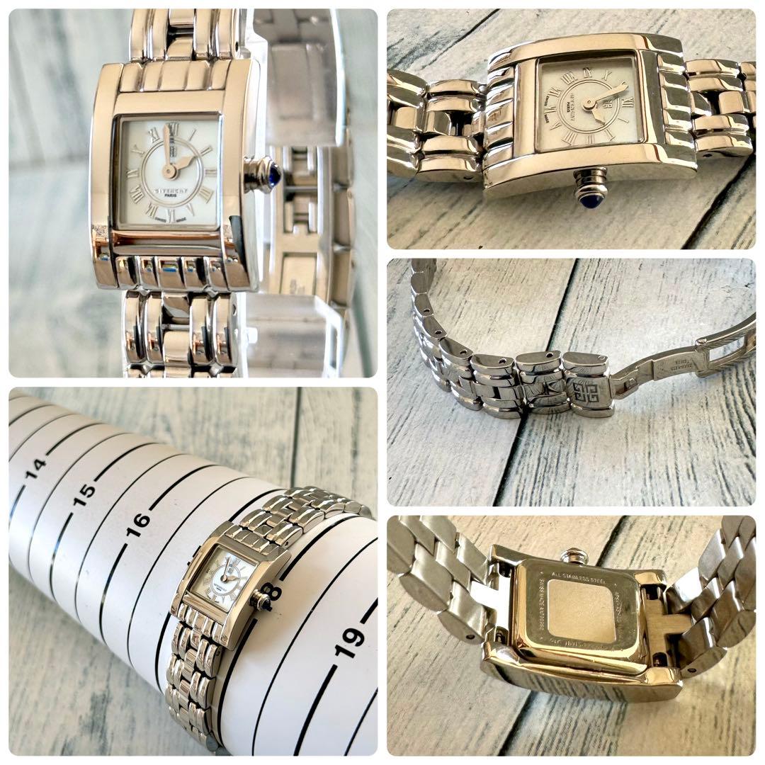 【電池交換済】GIVENCHY ジバンシー 腕時計 シルバー スクエア ミニ