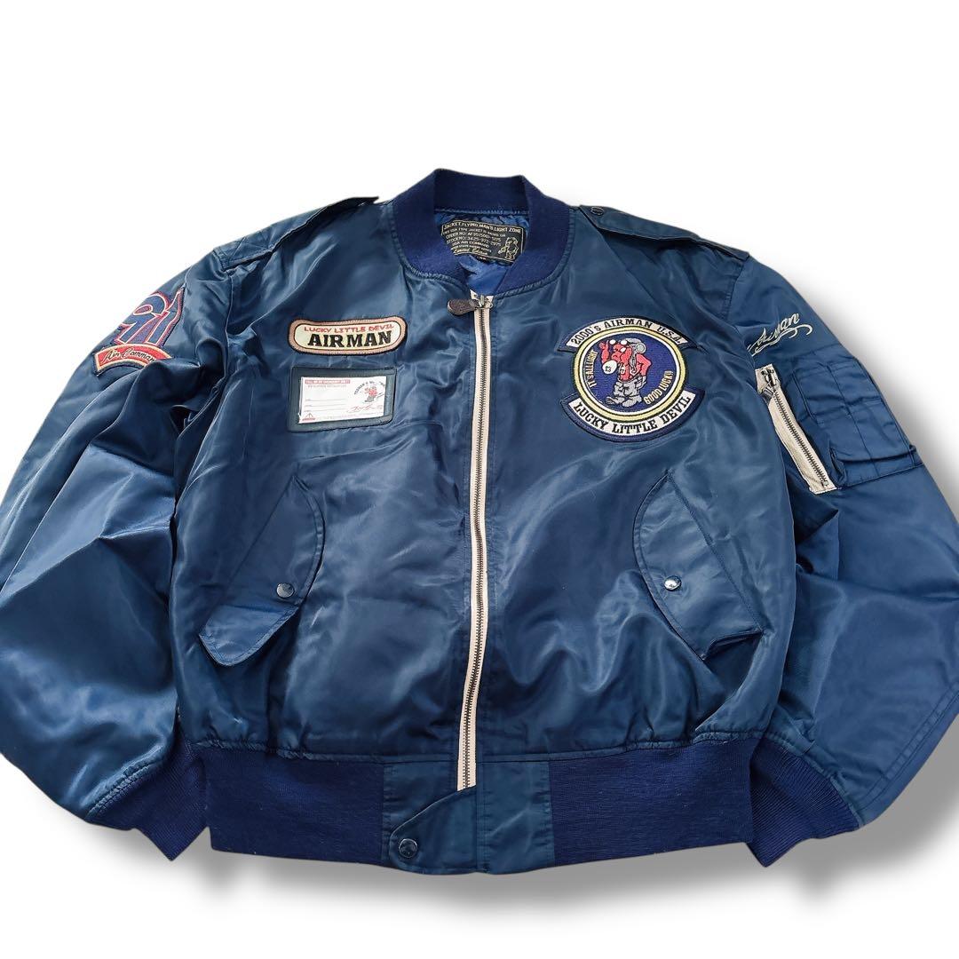 美品 TEDMAN MA-1 フライトジャケット ネイビー XL ワッペン