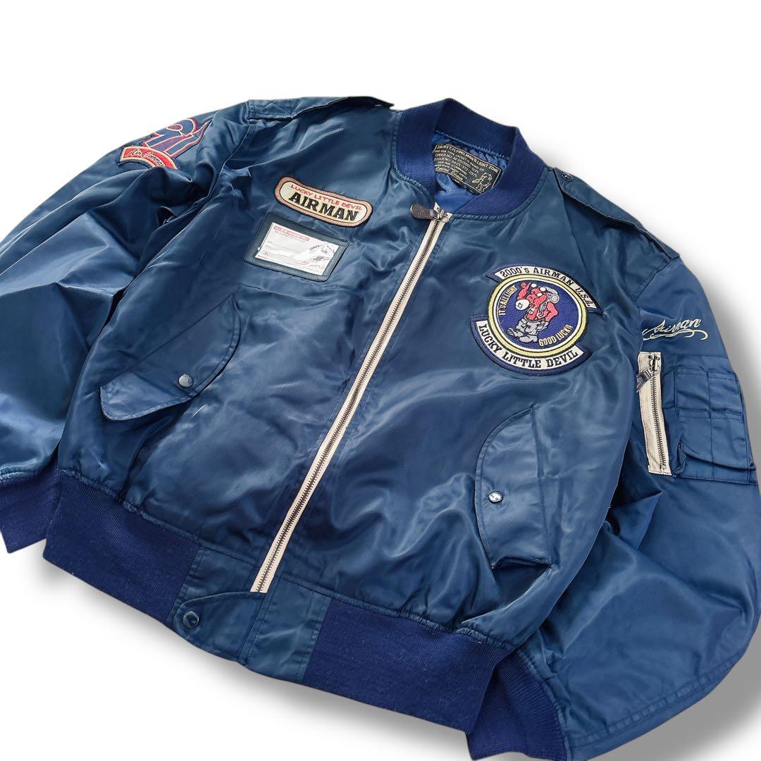美品 TEDMAN MA-1 フライトジャケット ネイビー XL ワッペン