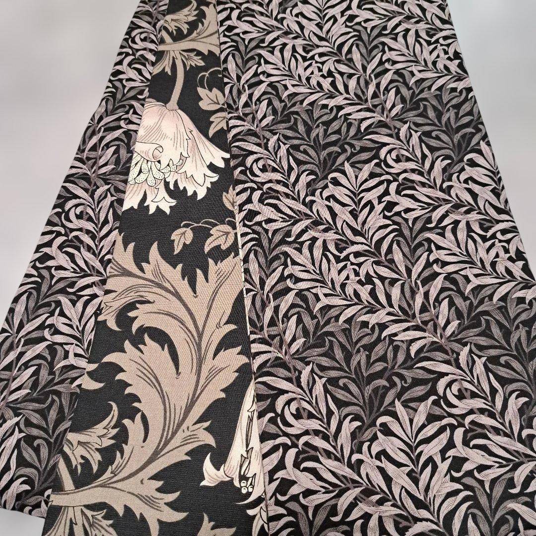 半幅帯　長尺　ウィリアムモリス　アネモネ×ウィローボゥ リバーシブル