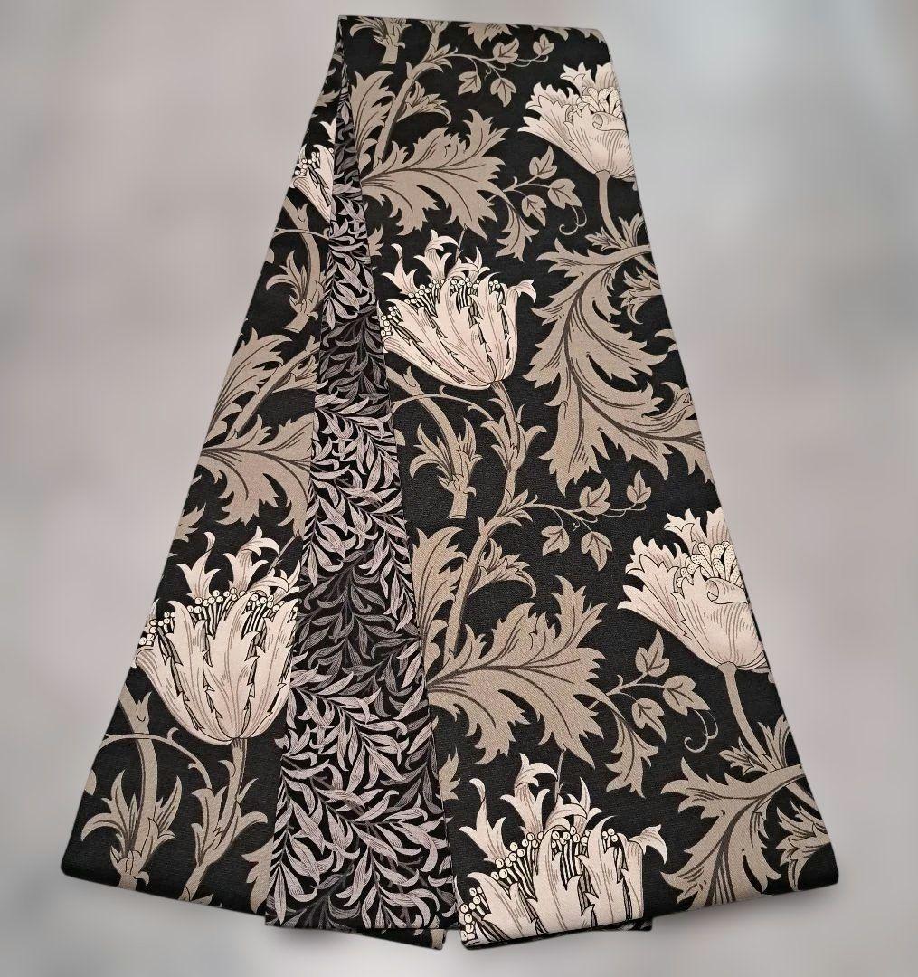 半幅帯　長尺　ウィリアムモリス　アネモネ×ウィローボゥ リバーシブル