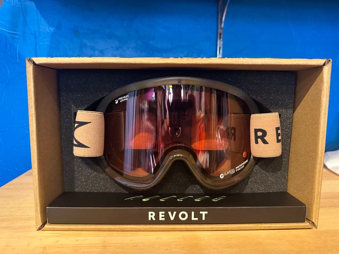 REVOLT ゴーグル ブラウンレンズ ベージュストラップ