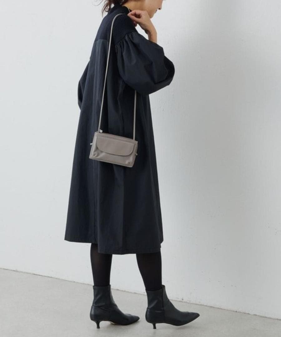 BEARDSLEY　ニットコンビワンピース　ブラック　ビアズリー　洗える　長袖