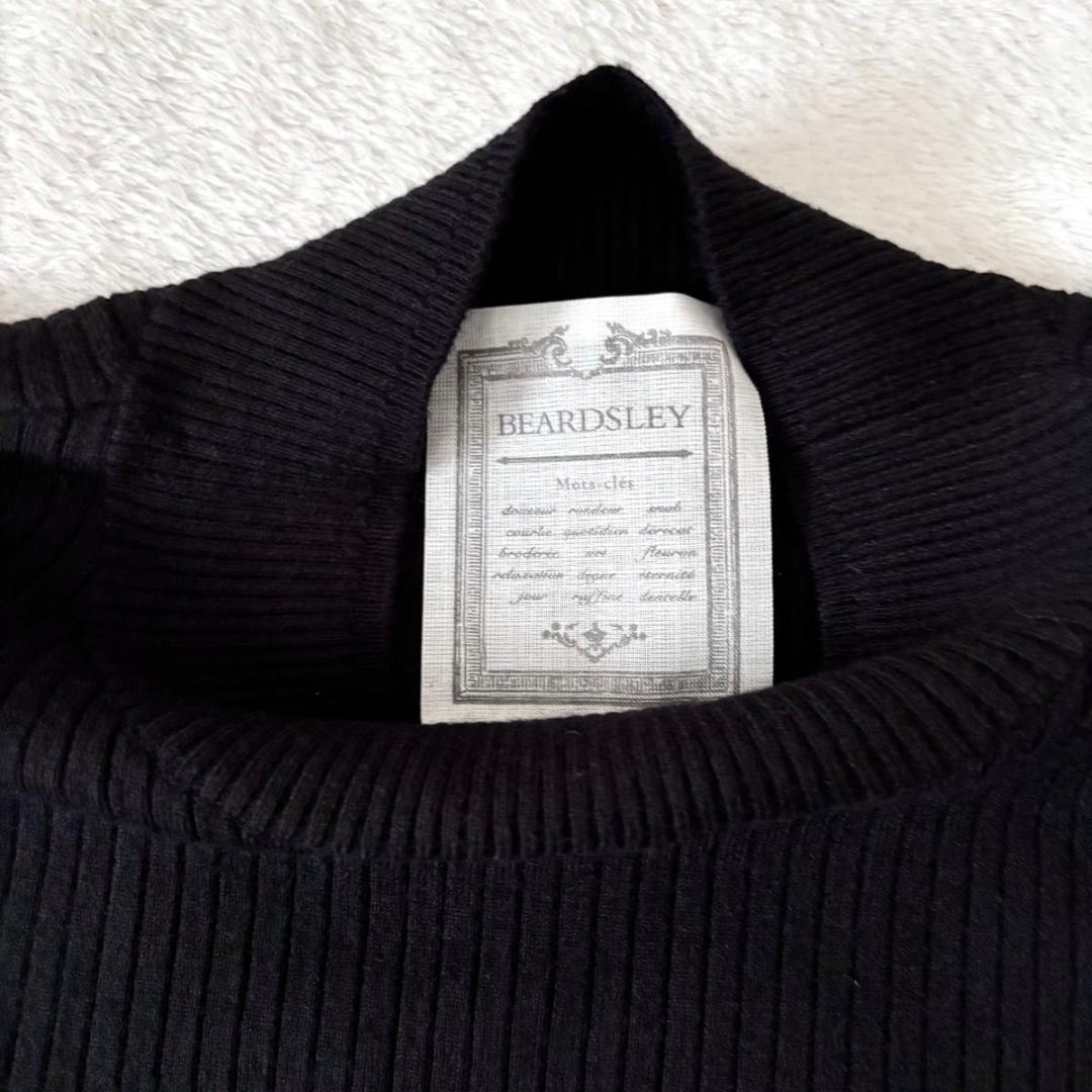 BEARDSLEY　ニットコンビワンピース　ブラック　ビアズリー　洗える　長袖