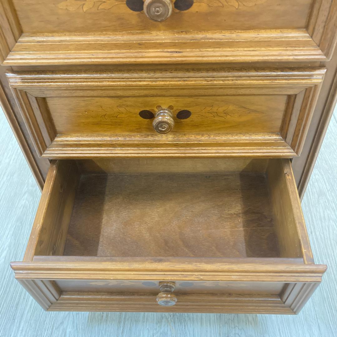 イタリア　象嵌　３段チェスト　サイドチェスト　クラシック