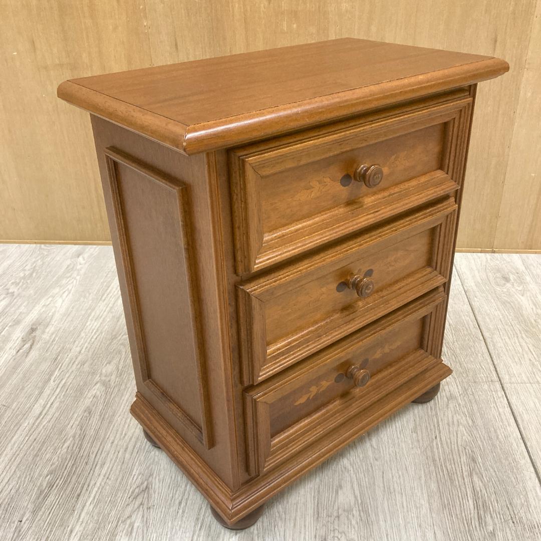 イタリア　象嵌　３段チェスト　サイドチェスト　クラシック