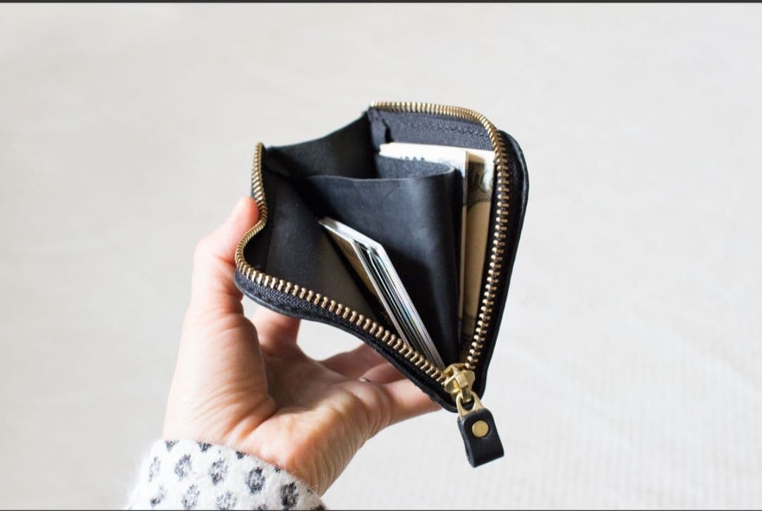 【新品・ローストグリーン】analogico L字ファスナーミニ財布 アナロジコ