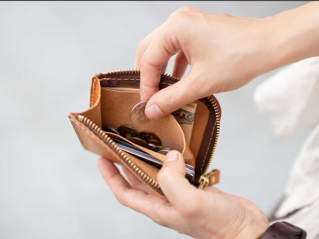 【新品・ローストグリーン】analogico L字ファスナーミニ財布 アナロジコ