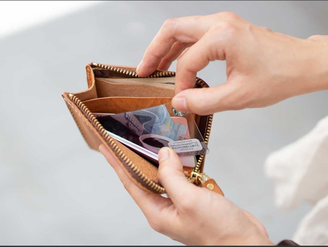 【新品・ローストグリーン】analogico L字ファスナーミニ財布 アナロジコ