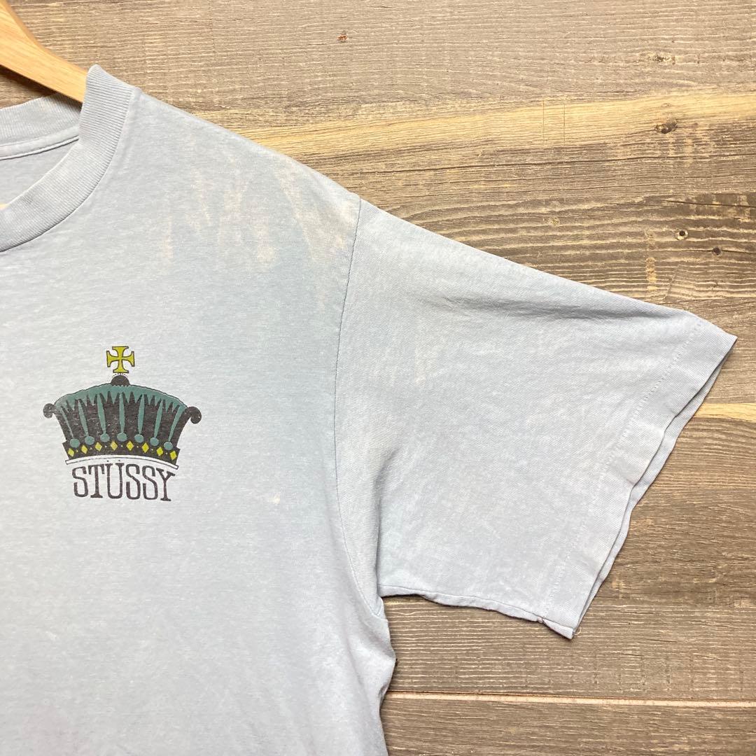 レア★80s OLD STÜSSY クラウンクロス 黒タグ ビンテージ Tシャツ