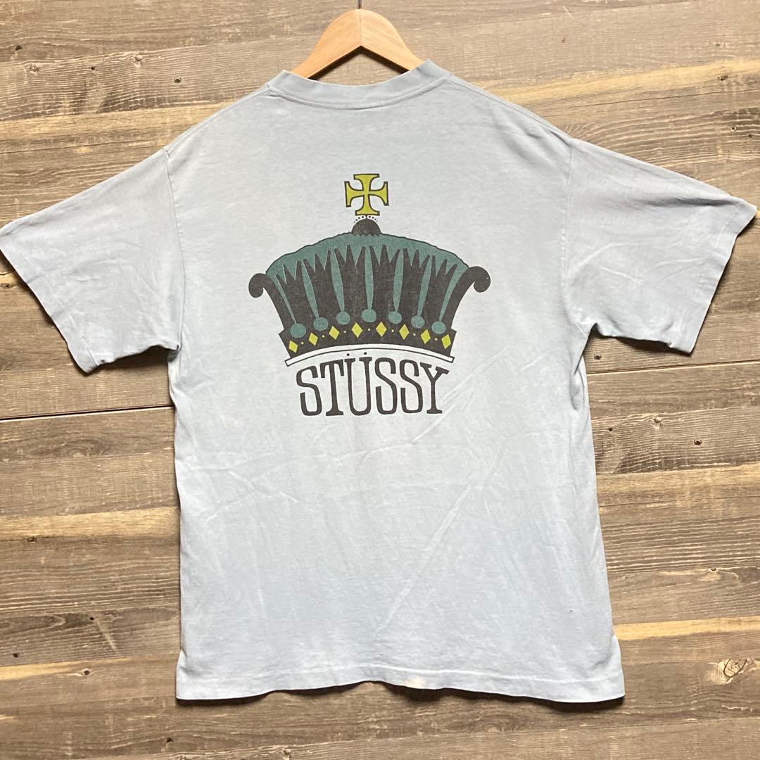 レア★80s OLD STÜSSY クラウンクロス 黒タグ ビンテージ Tシャツ