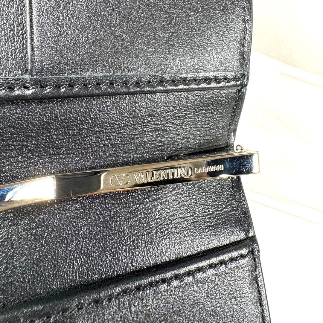 ☆美品☆VALENTINO シグネチャー Vロゴ マネークリップ カーフレザー