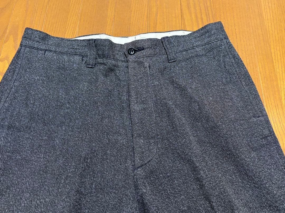 Atlast&co ブラック シャンブレー トラウザー パンツ アットラスト