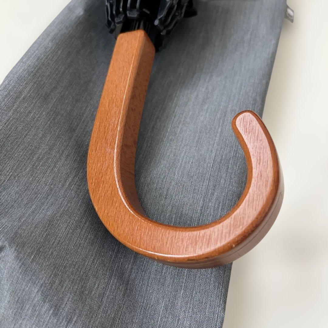 フリル付き折りたたみ日傘 グレー　サンバリア　遮光100