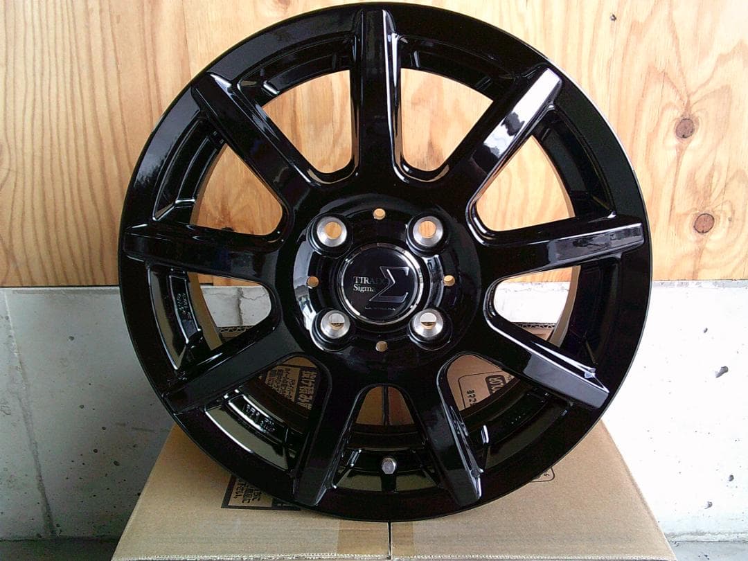 全国送料込☆ティラードシグマ☆14×4.5J+45☆ブラックホイール☆ワゴンR等