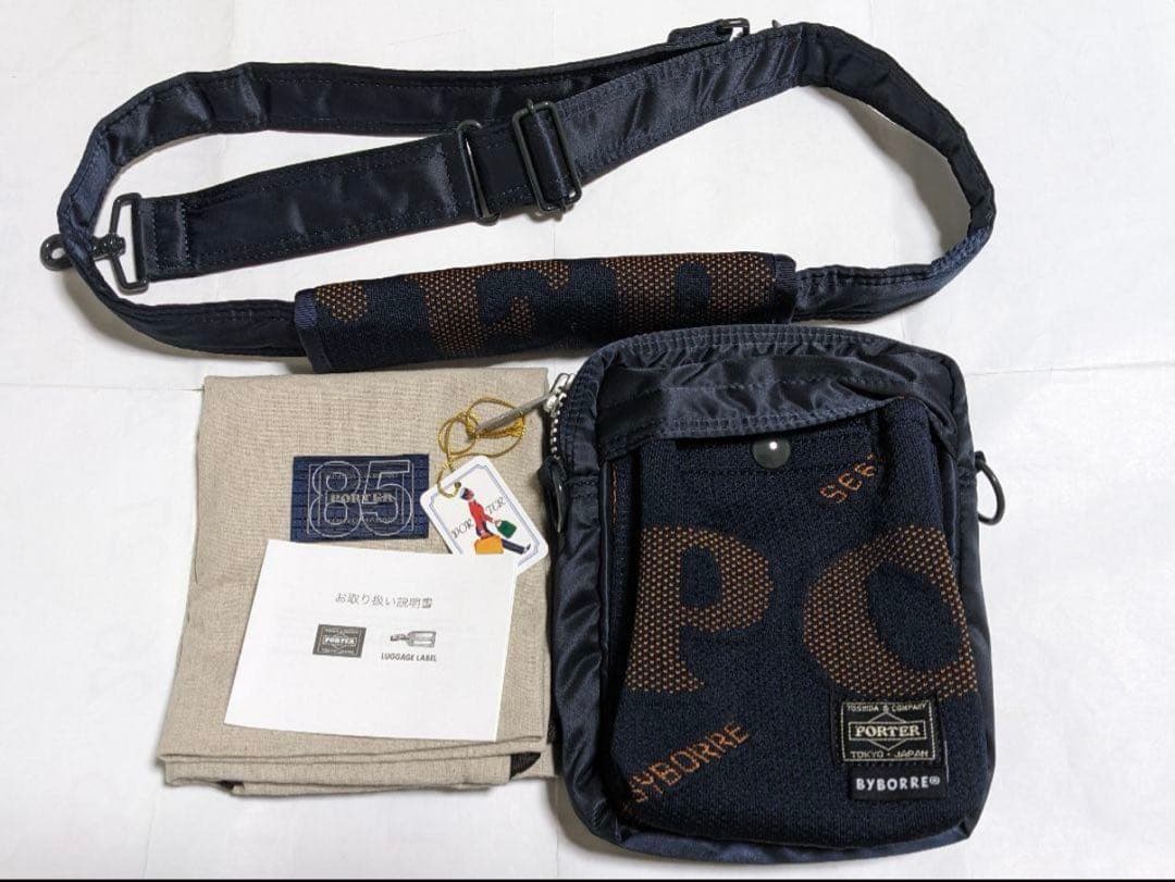 美品　ポーター×バイボレコラボ　ショルダーバッグ　ネイビー