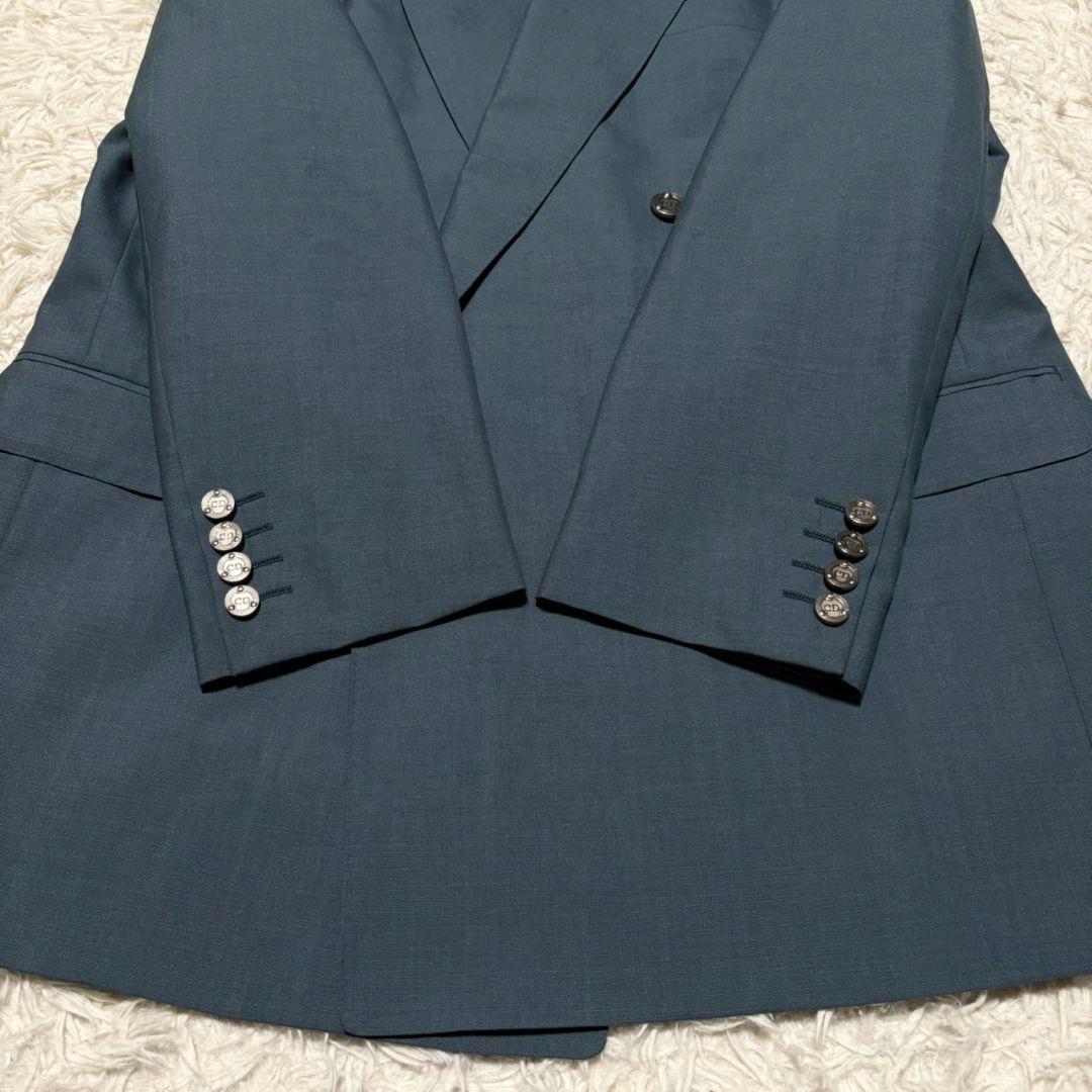 美品 クリスチャン ディオール スーツ セットアップ ダブル 銀ボタン モヘア混