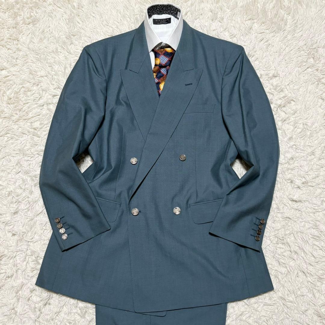 美品 クリスチャン ディオール スーツ セットアップ ダブル 銀ボタン モヘア混