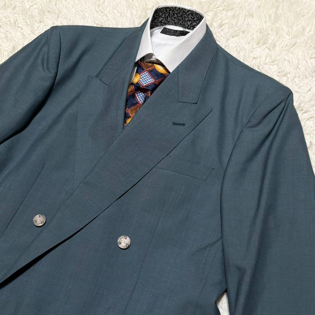 美品 クリスチャン ディオール スーツ セットアップ ダブル 銀ボタン モヘア混