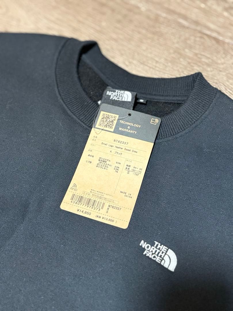 新品★THE NORTH FACE スモールロゴヘザースウェットクルー　S