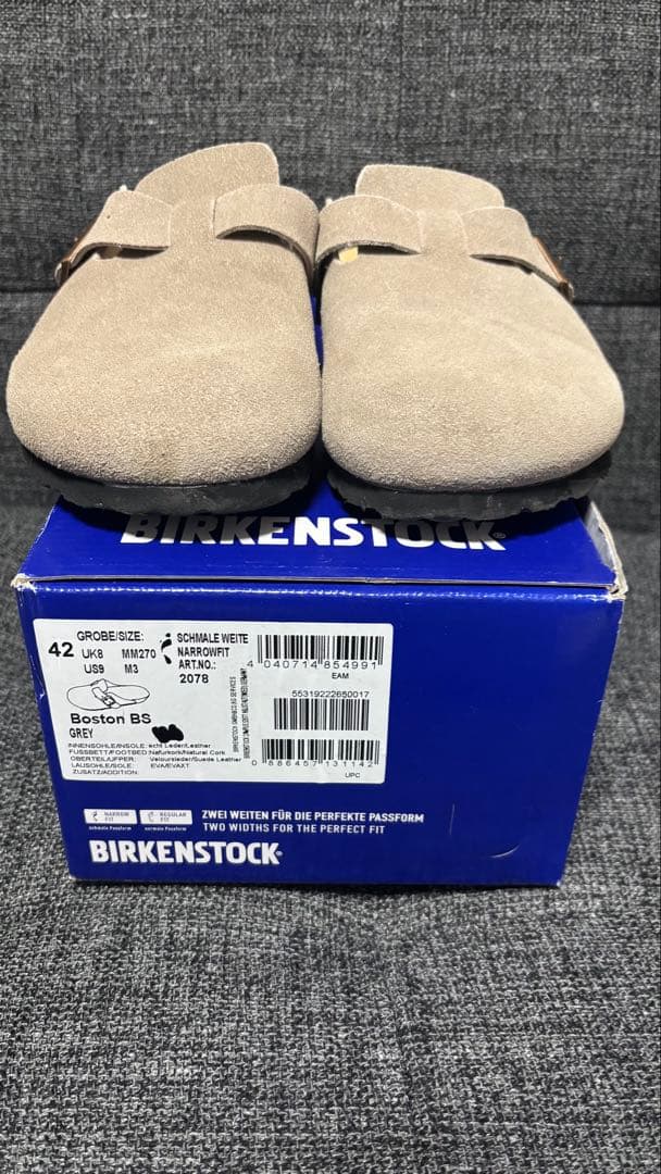 靴 BIRKENSTOCK Boston Gray 27cm