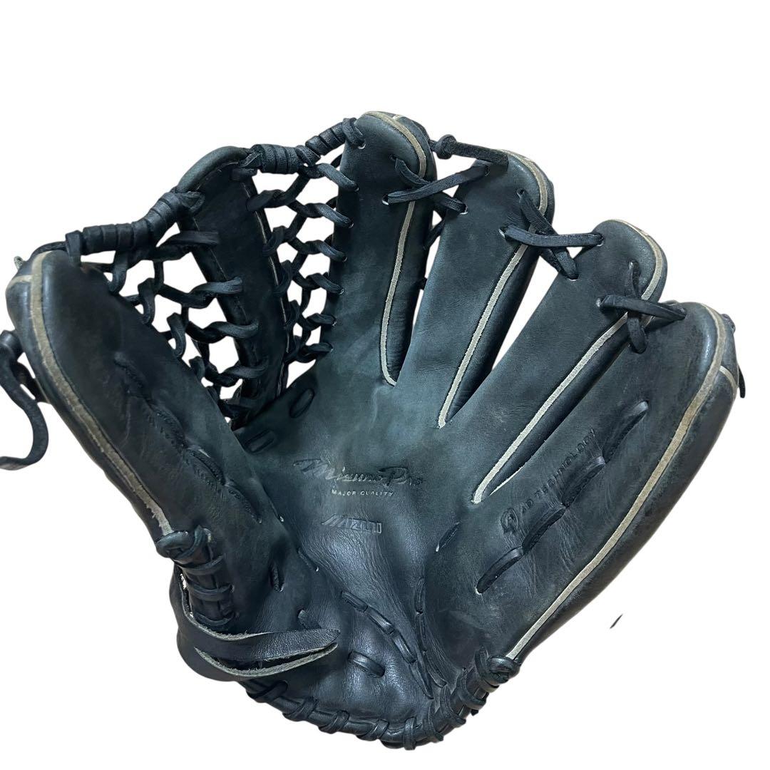 ミズノプロ　軟式グローブ ブラック 収納袋付き