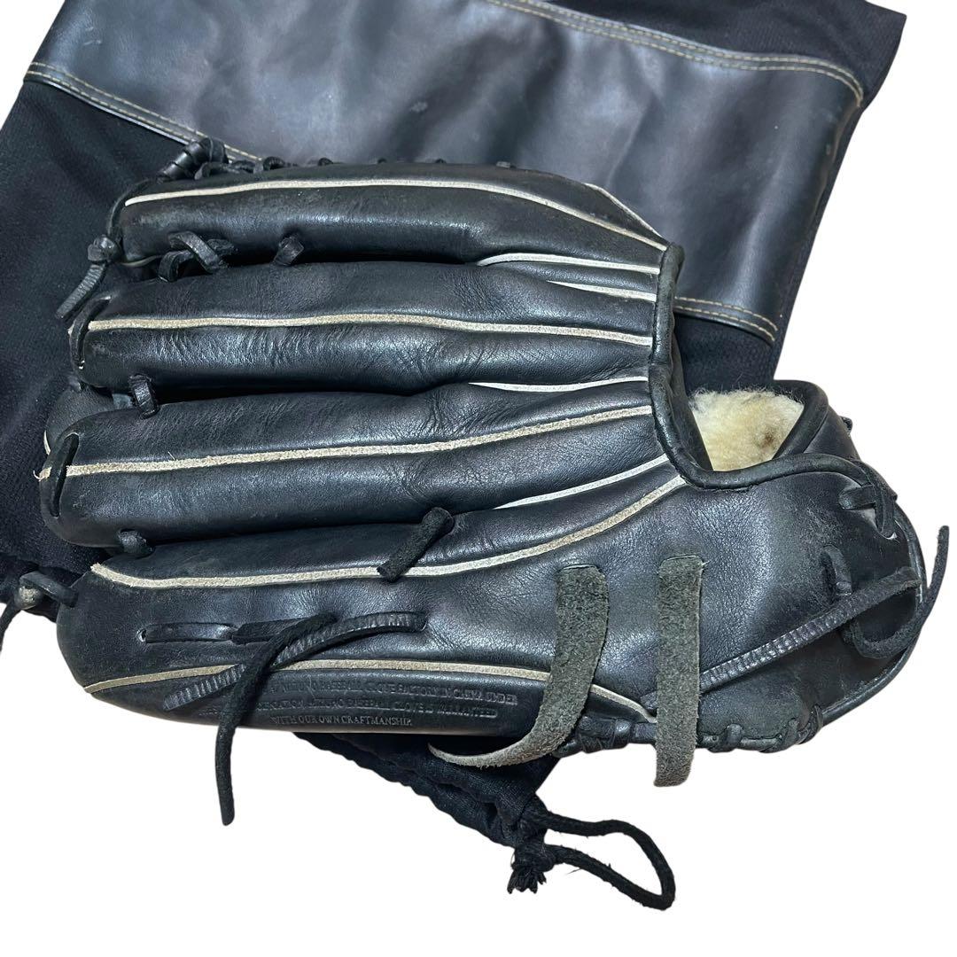 ミズノプロ　軟式グローブ ブラック 収納袋付き