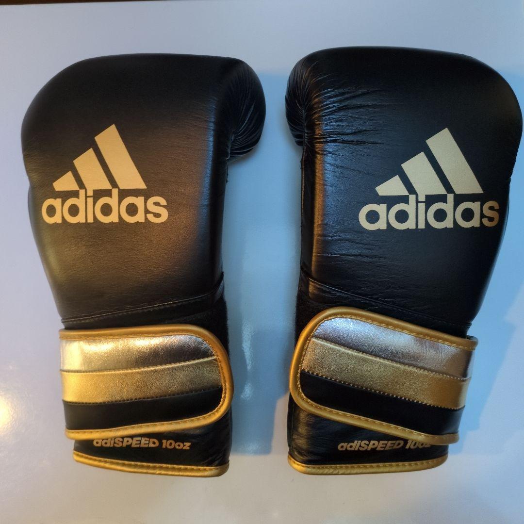 新品 adidas ボクシング アディスピードPRO 牛本革 10オンス 黒色