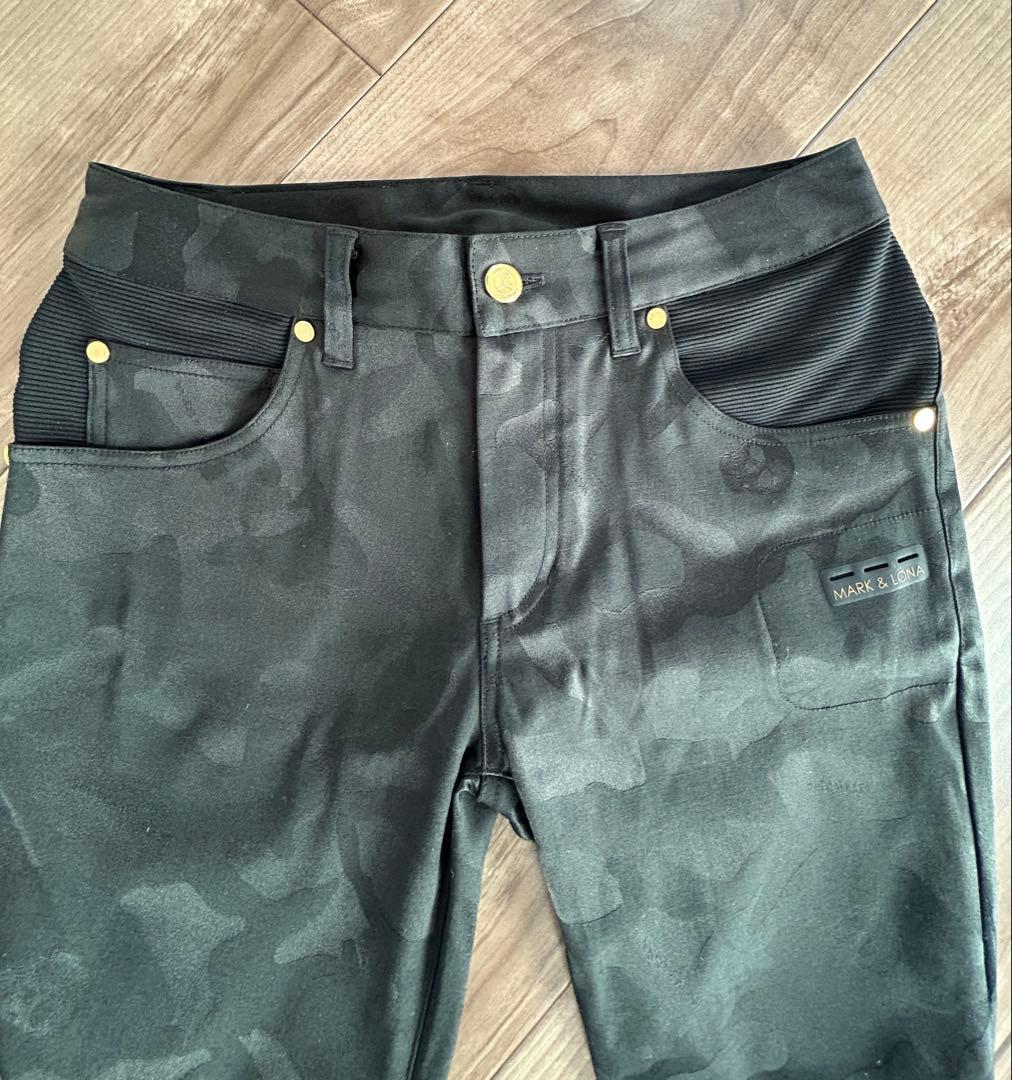 マークアンドロナ パンツ 黒 カモフラ スカル 迷彩 レディース 38