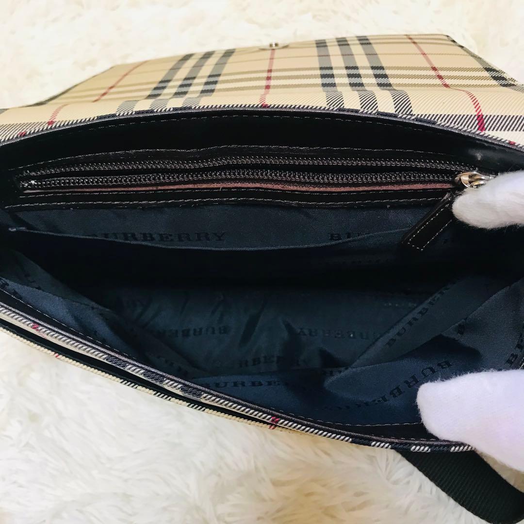 【極美品】バーバリー ショルダーバッグ 斜め掛け フラップ ノバチェック
