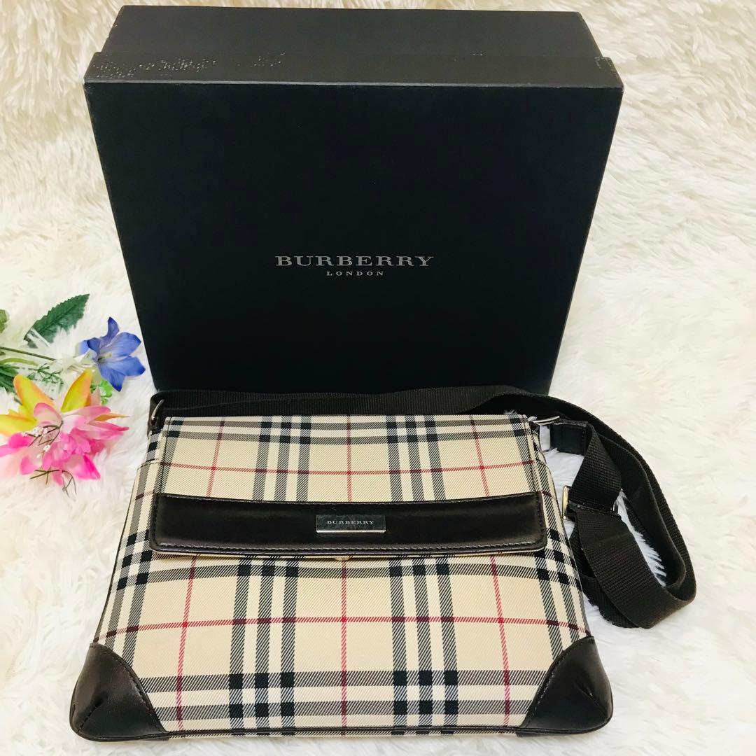 【極美品】バーバリー ショルダーバッグ 斜め掛け フラップ ノバチェック