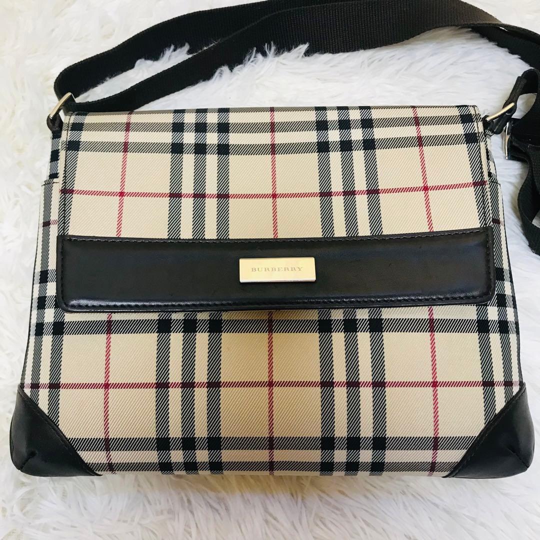 【極美品】バーバリー ショルダーバッグ 斜め掛け フラップ ノバチェック