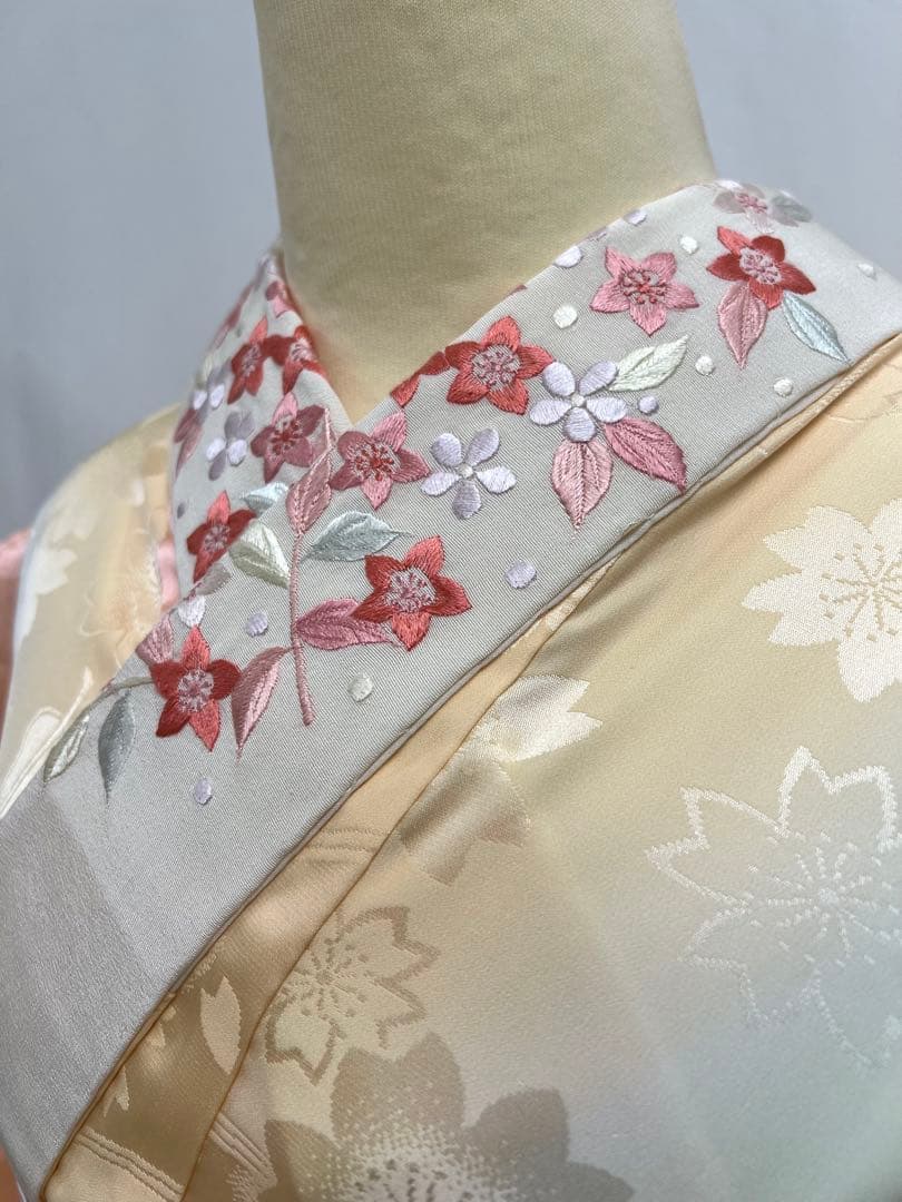 振り袖　フルセット　別誂長襦袢付　高級紅型　手描き　万葉集　袋帯　529