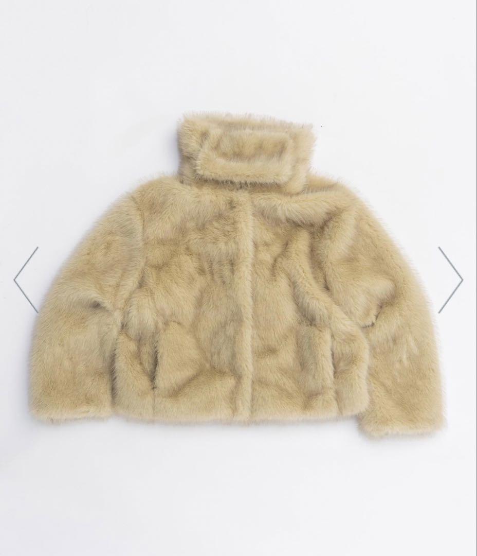 prank project フェイクファーショートコート