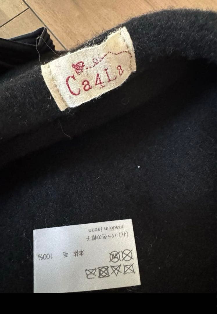 Ca4La ブラック ベレー帽 ウール 100%