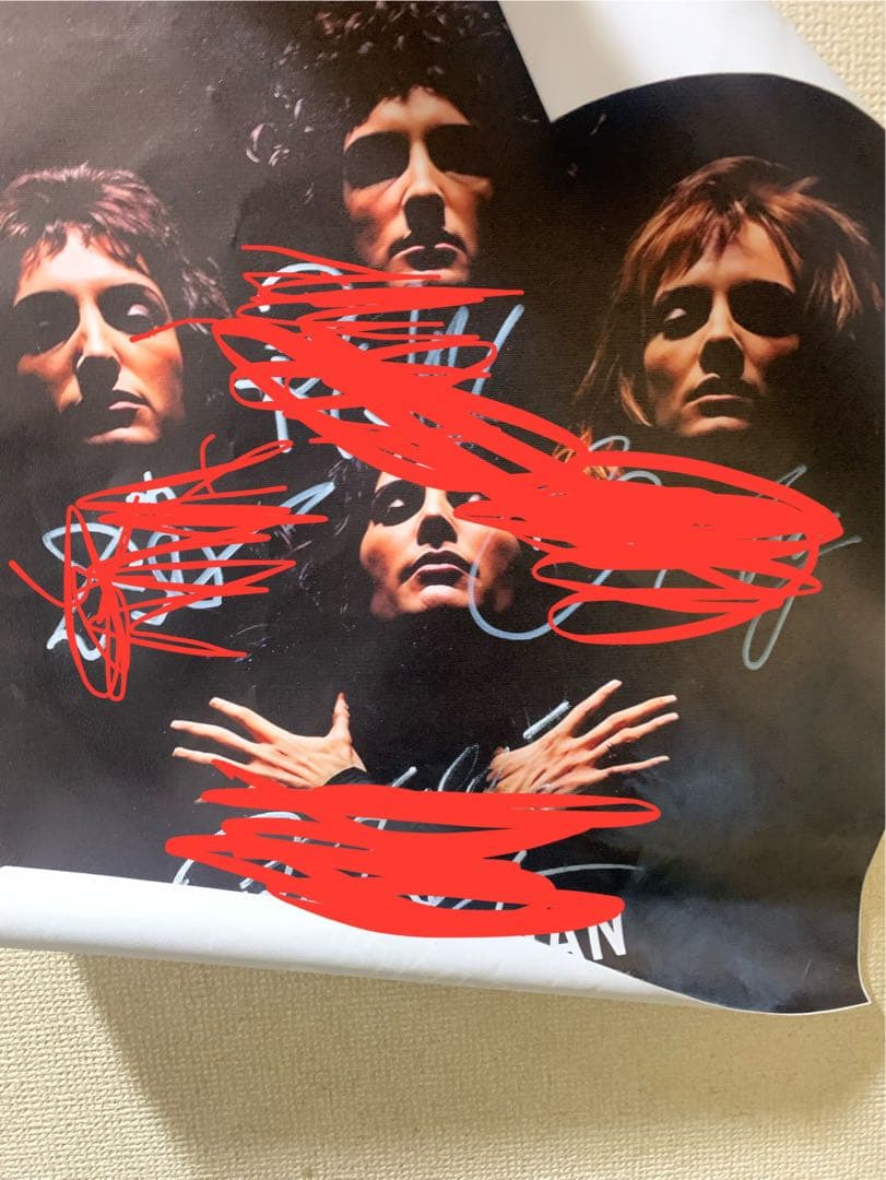 聖*人様 Queen メンバー全員直筆サイン入りポスター☆寄付金設定☆