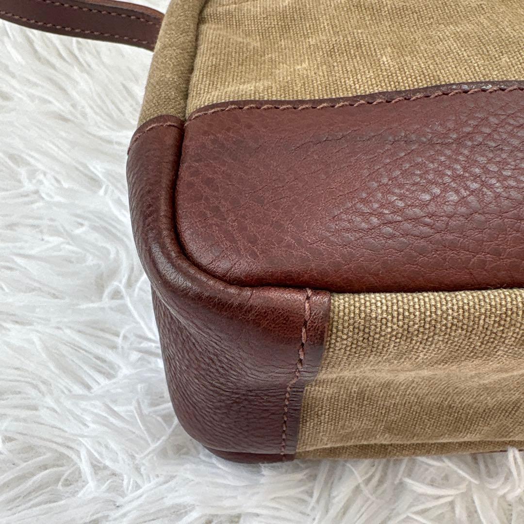 gentenゲンテンミモザ ベーシックショルダーバッグ カーキ ダークブラウン