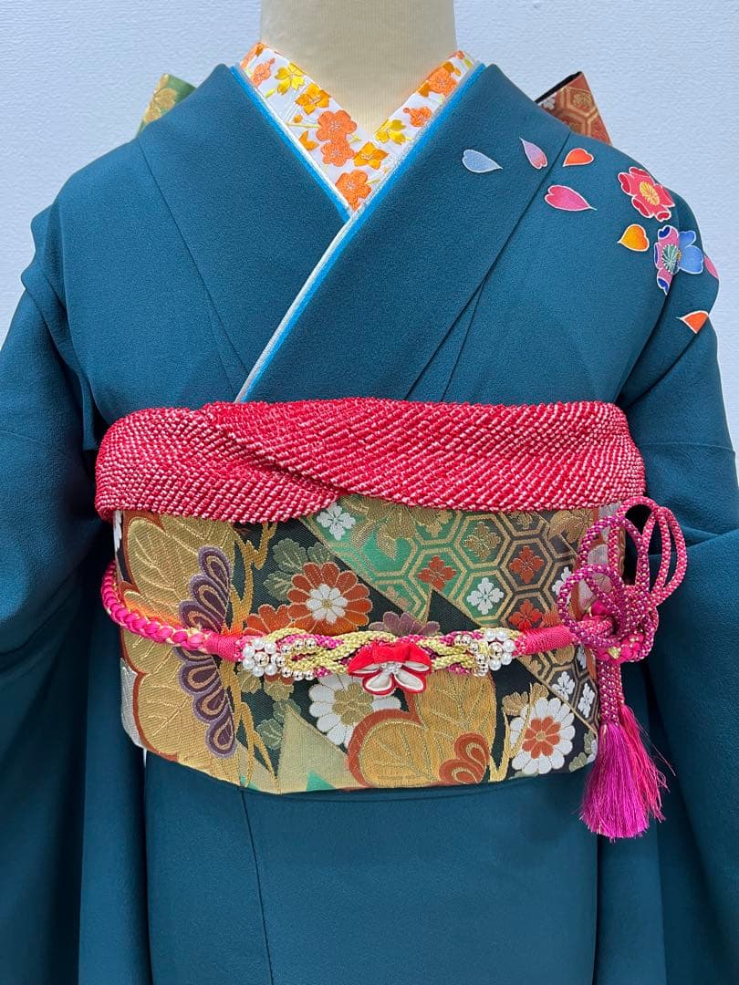 振り袖　フルセット　長襦袢付　落款入り　成人式　手描き　689