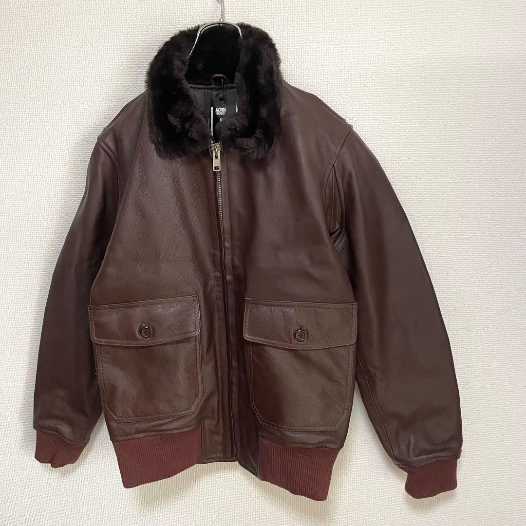 未使用 タグ付 HORN WORKS レザー G-1ボア フライトジャケット
