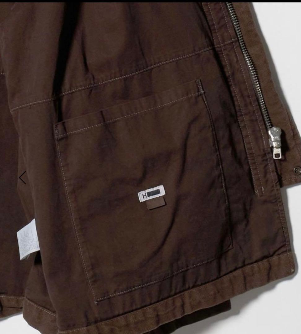 HグラデーションOCカバーオールサイズM襟レザーOVY KAJA オーラリー