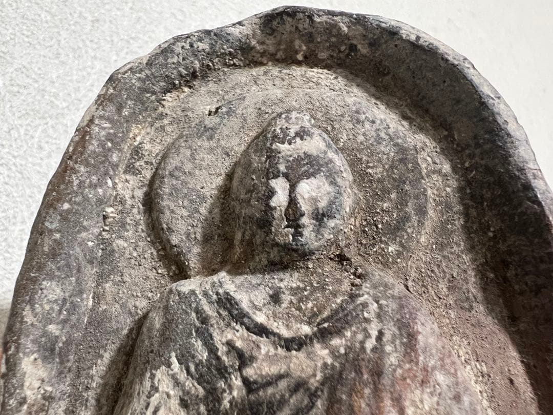 ガンダーラ シルクロード 釈迦如来 説法印 泥像 仏像 仏教美術 骨董 古美術