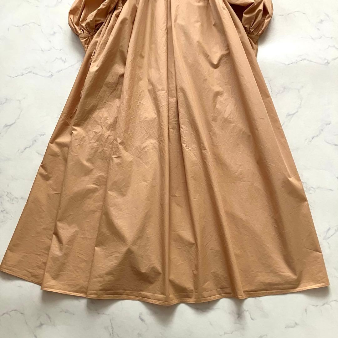 カレンソロジー　コットンドロストスリーブワンピース　マキシ丈　Vネック