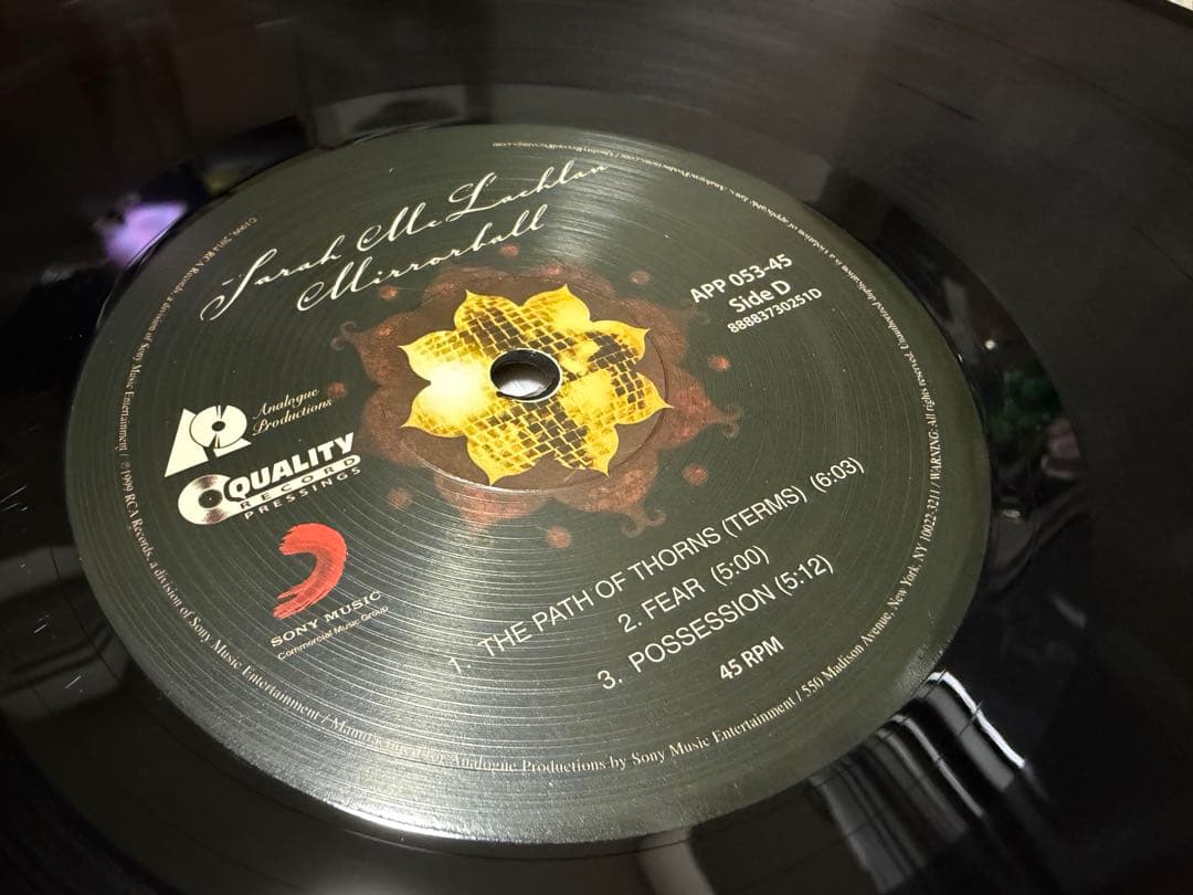 アナプロ Sarah McLachlan Mirrorball 45回転 3LP