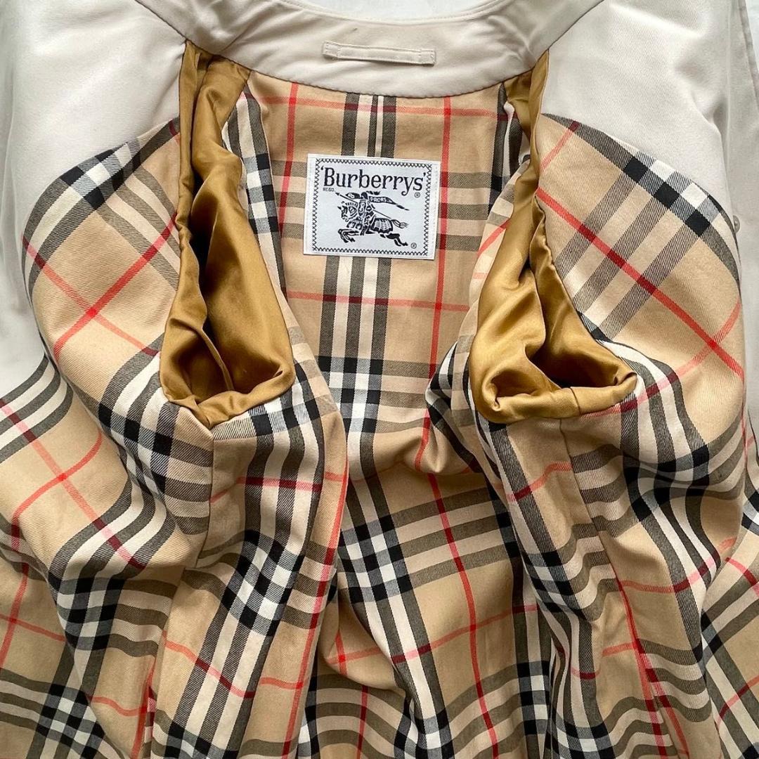 【美品】Burberry ステンカラーコート　ノバチェック　七分袖　S〜M