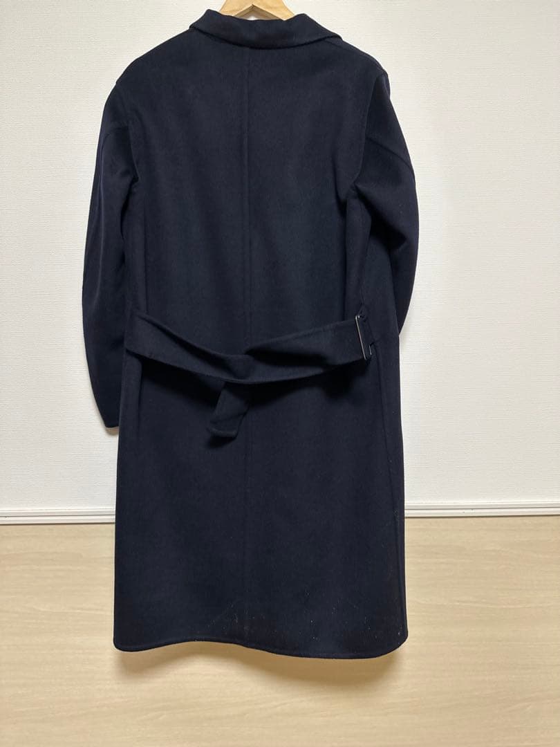 ＋J カシミヤブレンドチェスターロングコートL ネイビー