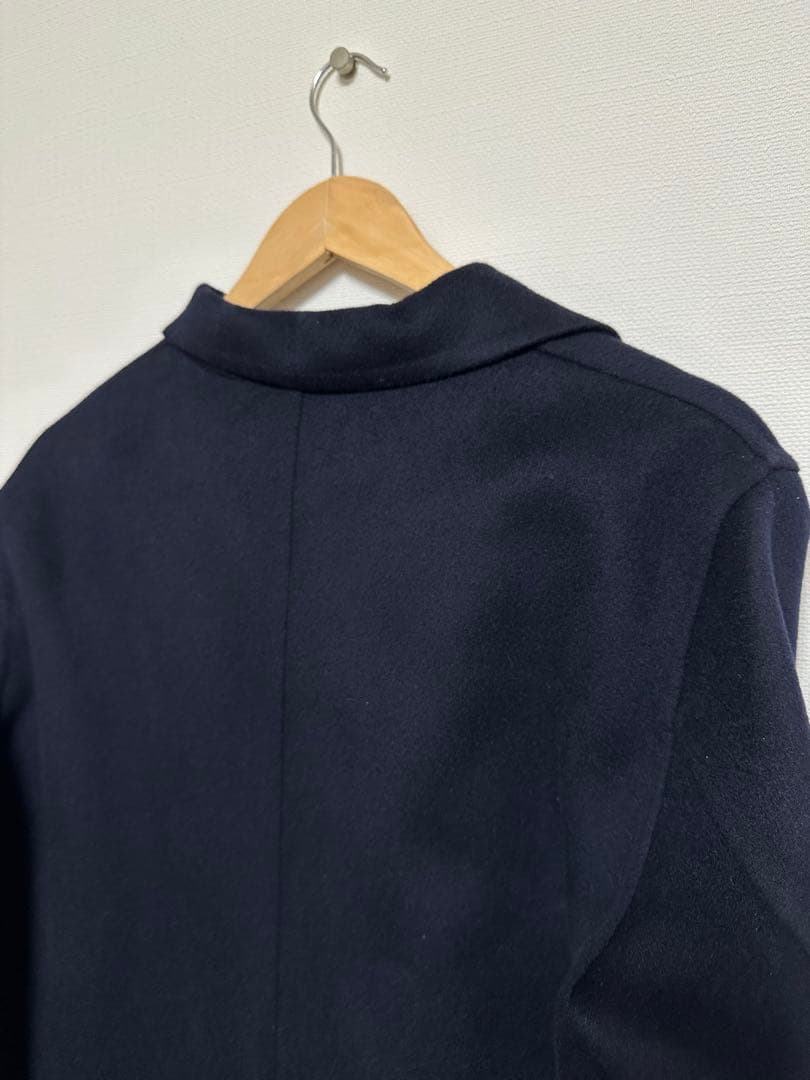 ＋J カシミヤブレンドチェスターロングコートL ネイビー
